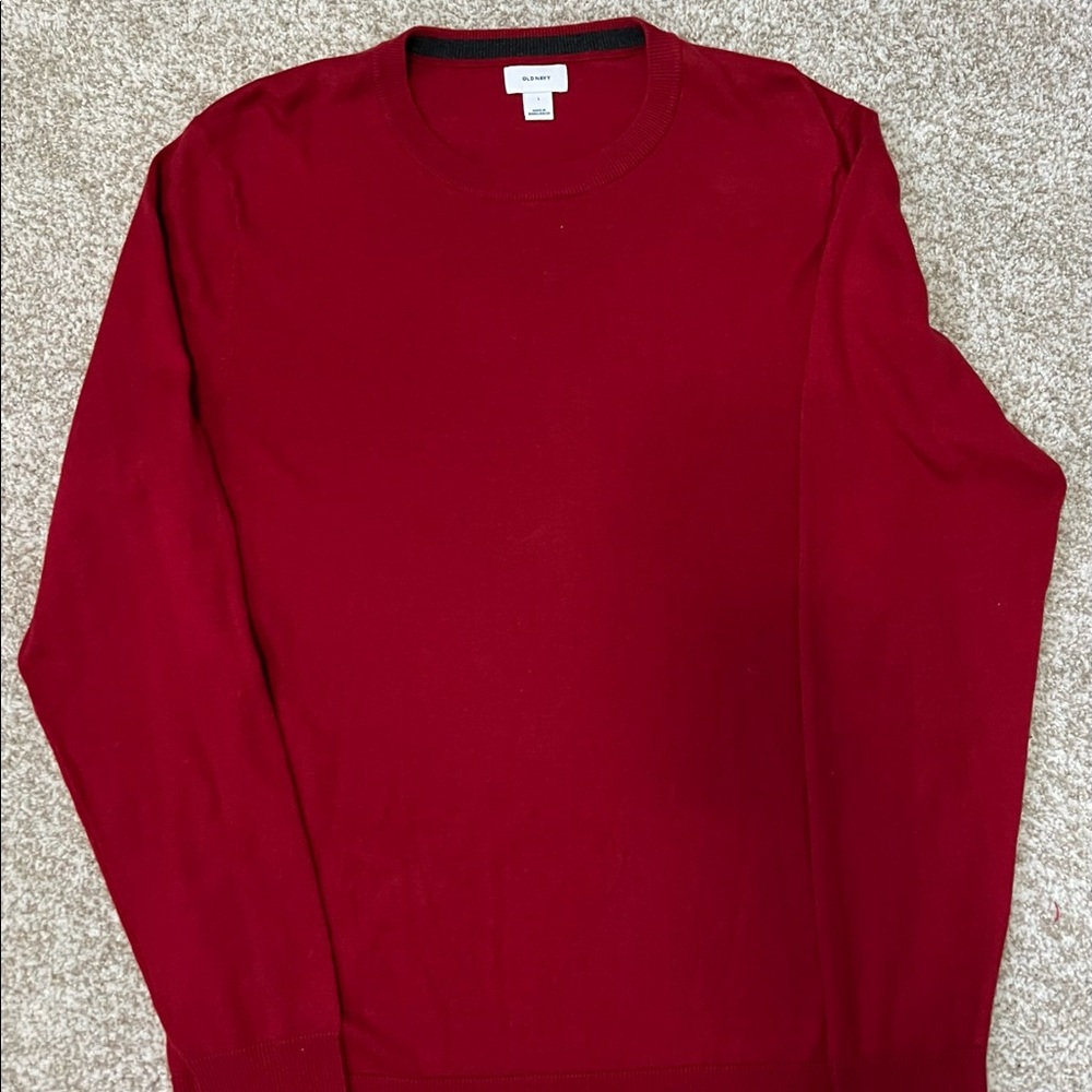 Old Navy, red long sleeve sweater, large
